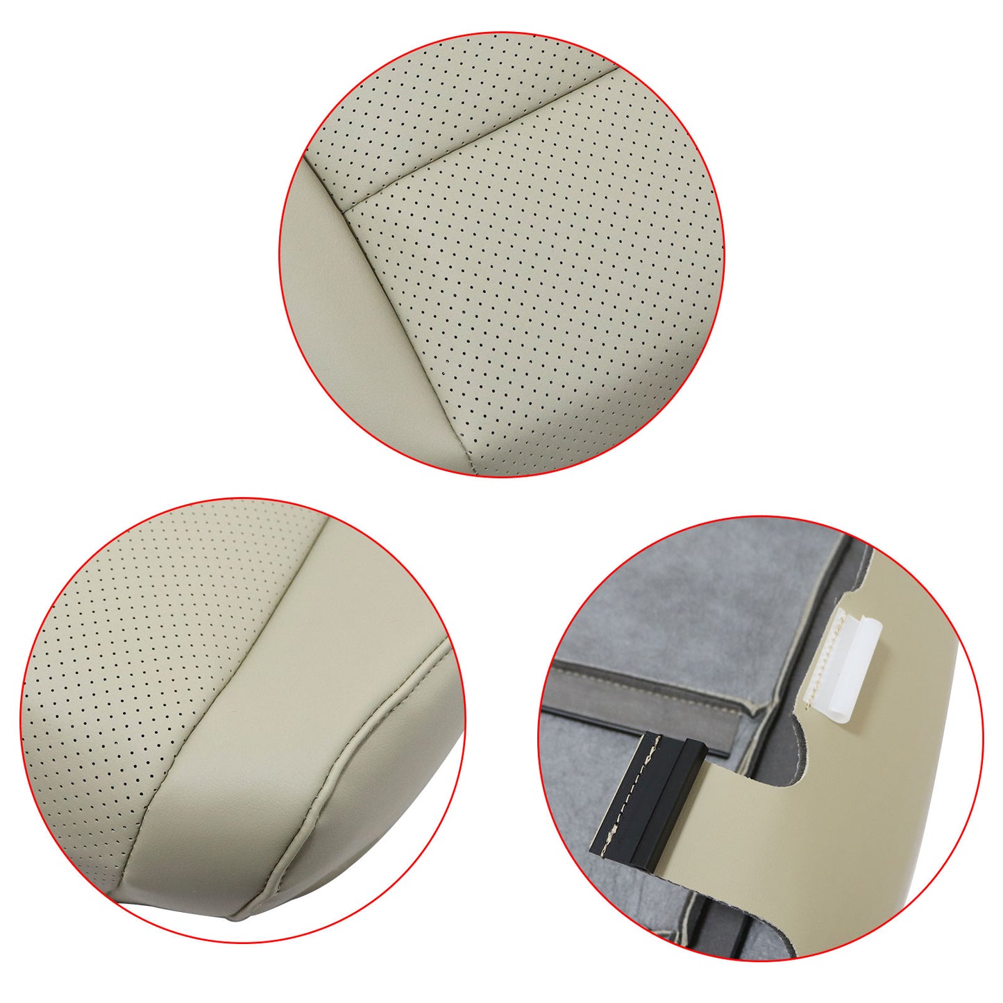 Fits 2009-2014 Acura TSX Driver Bottom Replacement Perf Leather Seat Cover Tan