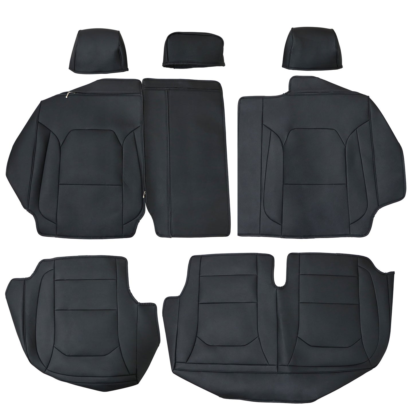 5-Seat Covers Front Rear Leather Protector Cushion For 2017-2023 Ford F250 F350