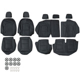 5-Seat Covers Front Rear Leather Protector Cushion For 2017-2023 Ford F250 F350