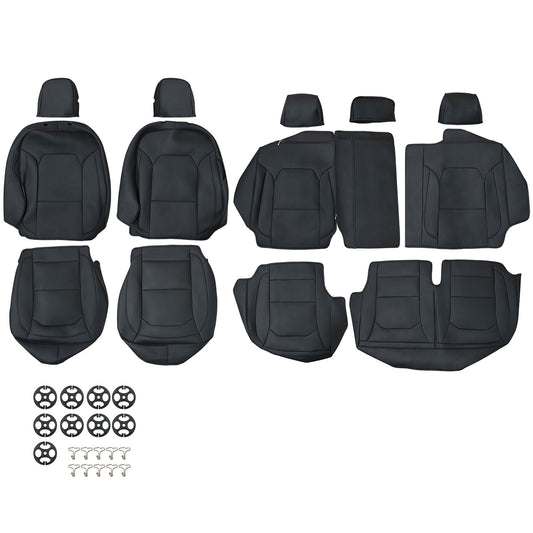 5-Seat Covers Front Rear Leather Protector Cushion For 2017-2023 Ford F250 F350
