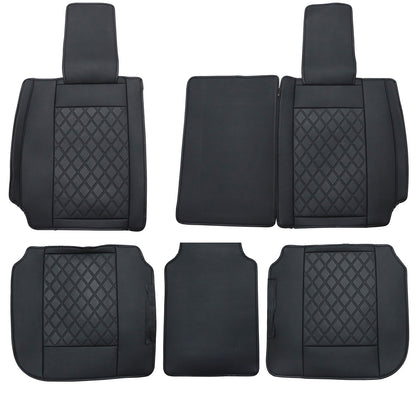 Full Set 5-Seat Cover Leather Pad Fits 2007-2021 Chevy Silverado 1500 GMC Sierra