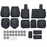 Full Set 5-Seat Cover Leather Pad Fits 2007-2021 Chevy Silverado 1500 GMC Sierra