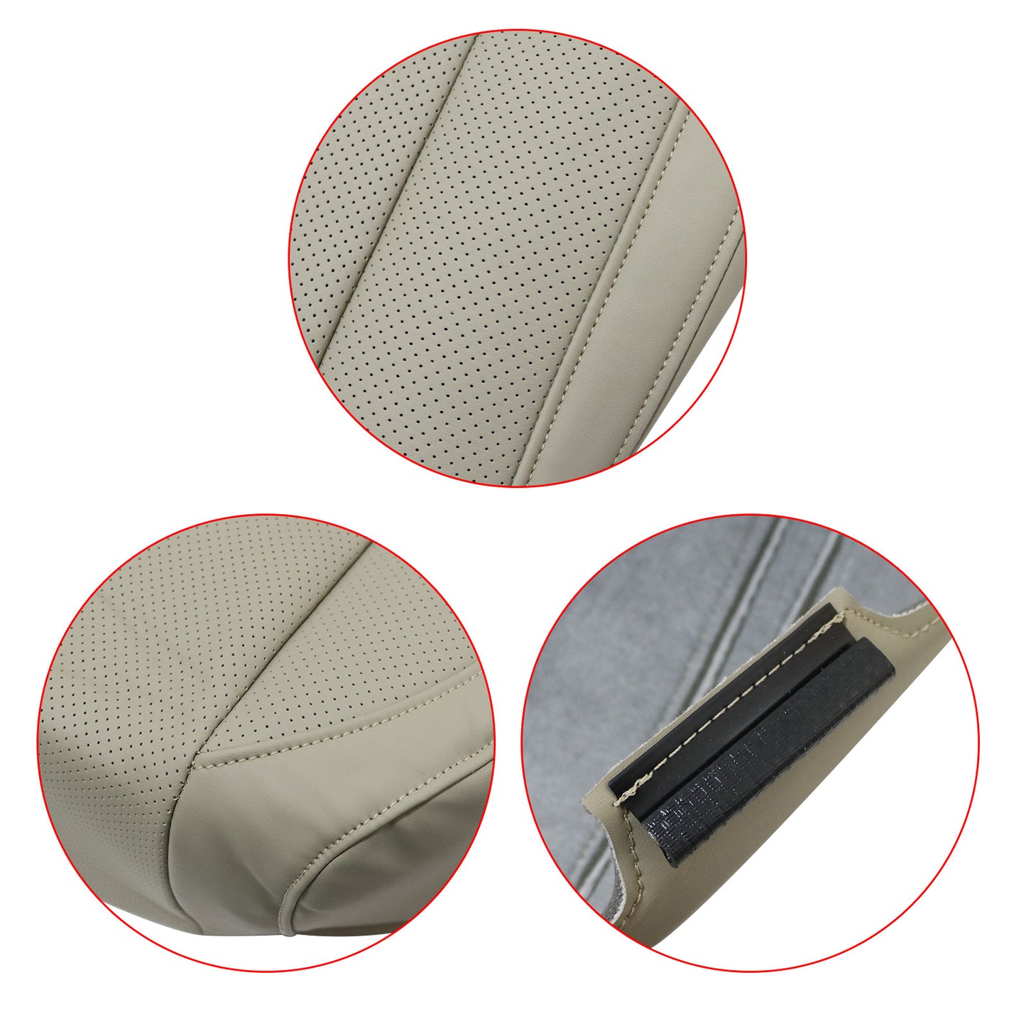 Passenger Bottom Leather Seat Cover Tan Perforated For 03-09 Lexus RX330 RX350