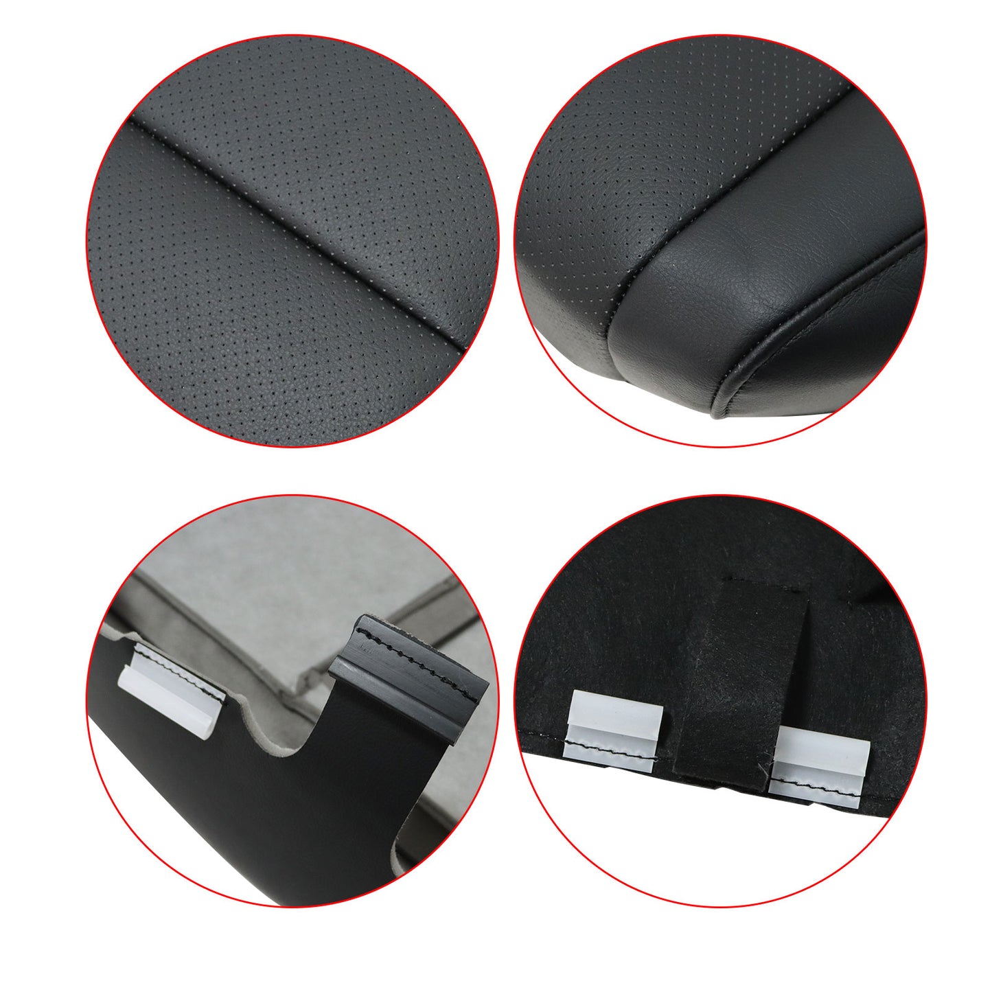 For 2009 to 2014 Acura TSX Front Passenger Bottom Perf Leather Seat Cover Black