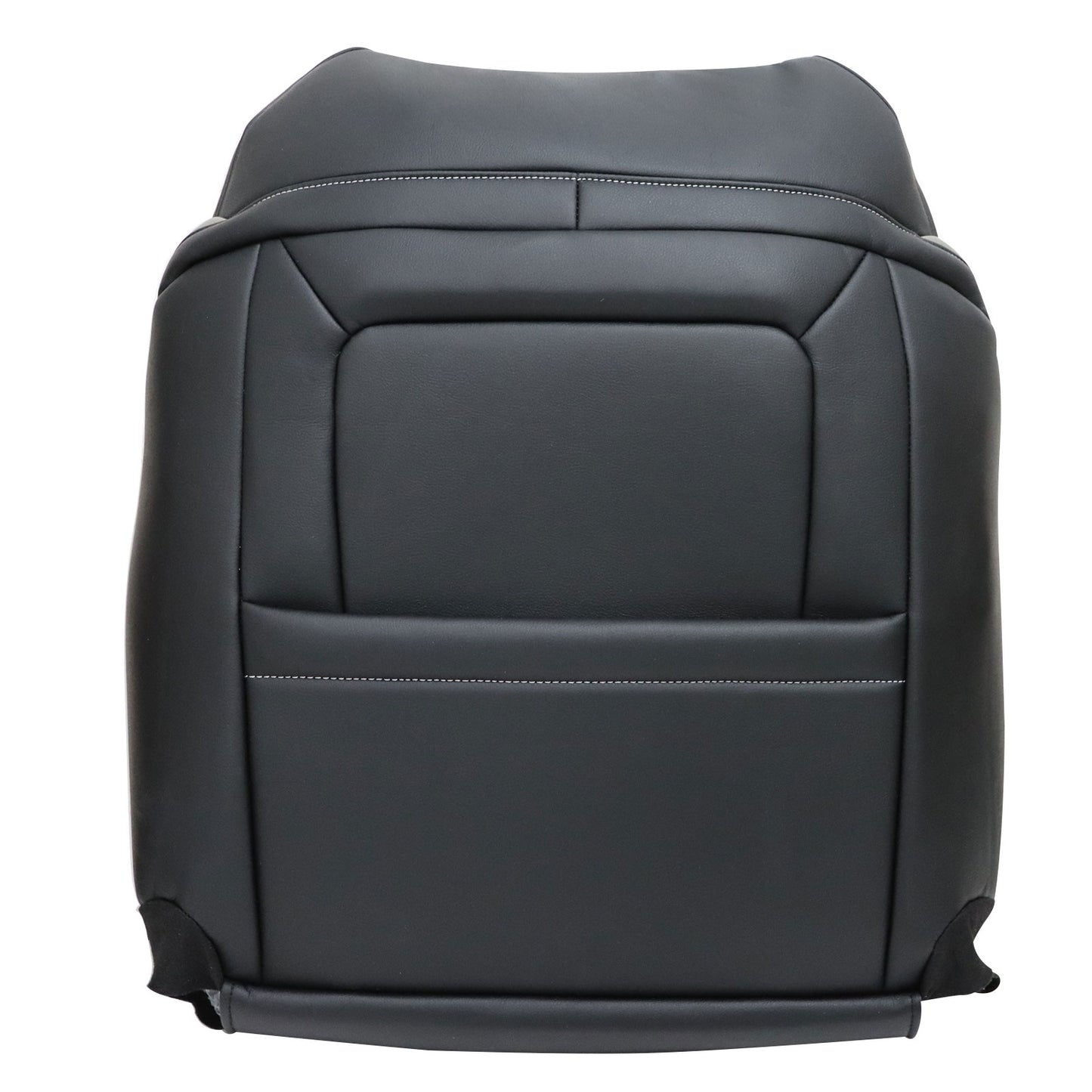 Front Driver Side Top Leather Seat Cover Black For 2017 2018 Ford F-150