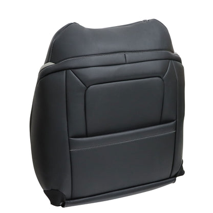Front Driver Side Top Leather Seat Cover Black For 2017 2018 Ford F-150