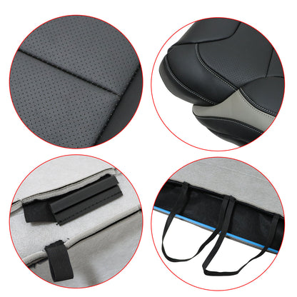 Passenger Side Top Leather Seat Cover Black PERF For 2017 2018 Ford F-150