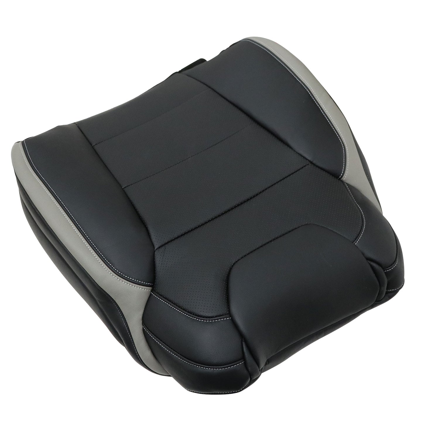 Passenger Side Top Leather Seat Cover Black PERF For 2017 2018 Ford F-150