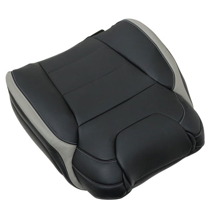 Passenger Side Top Leather Seat Cover Black PERF For 2017 2018 Ford F-150