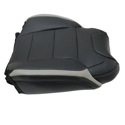Passenger Side Top Leather Seat Cover Black PERF For 2017 2018 Ford F-150
