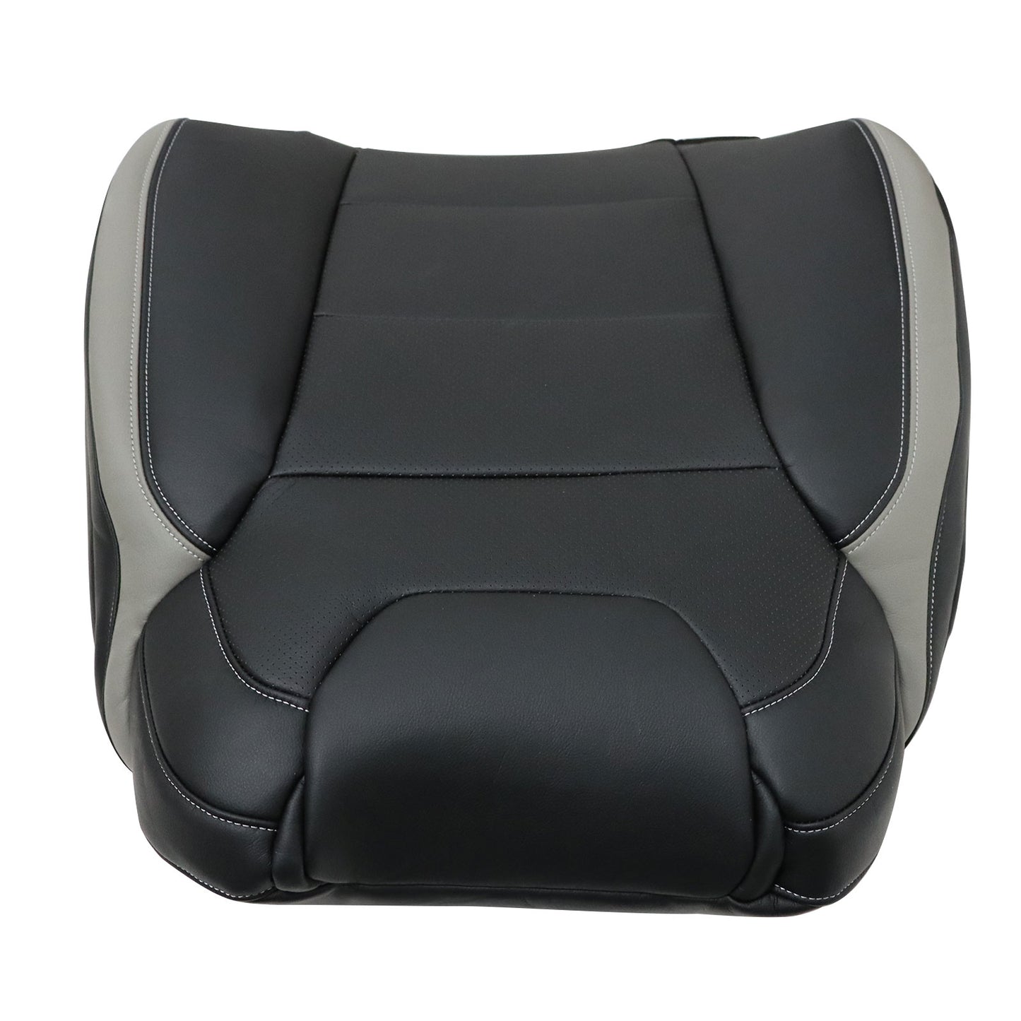 Passenger Side Top Leather Seat Cover Black PERF For 2017 2018 Ford F-150