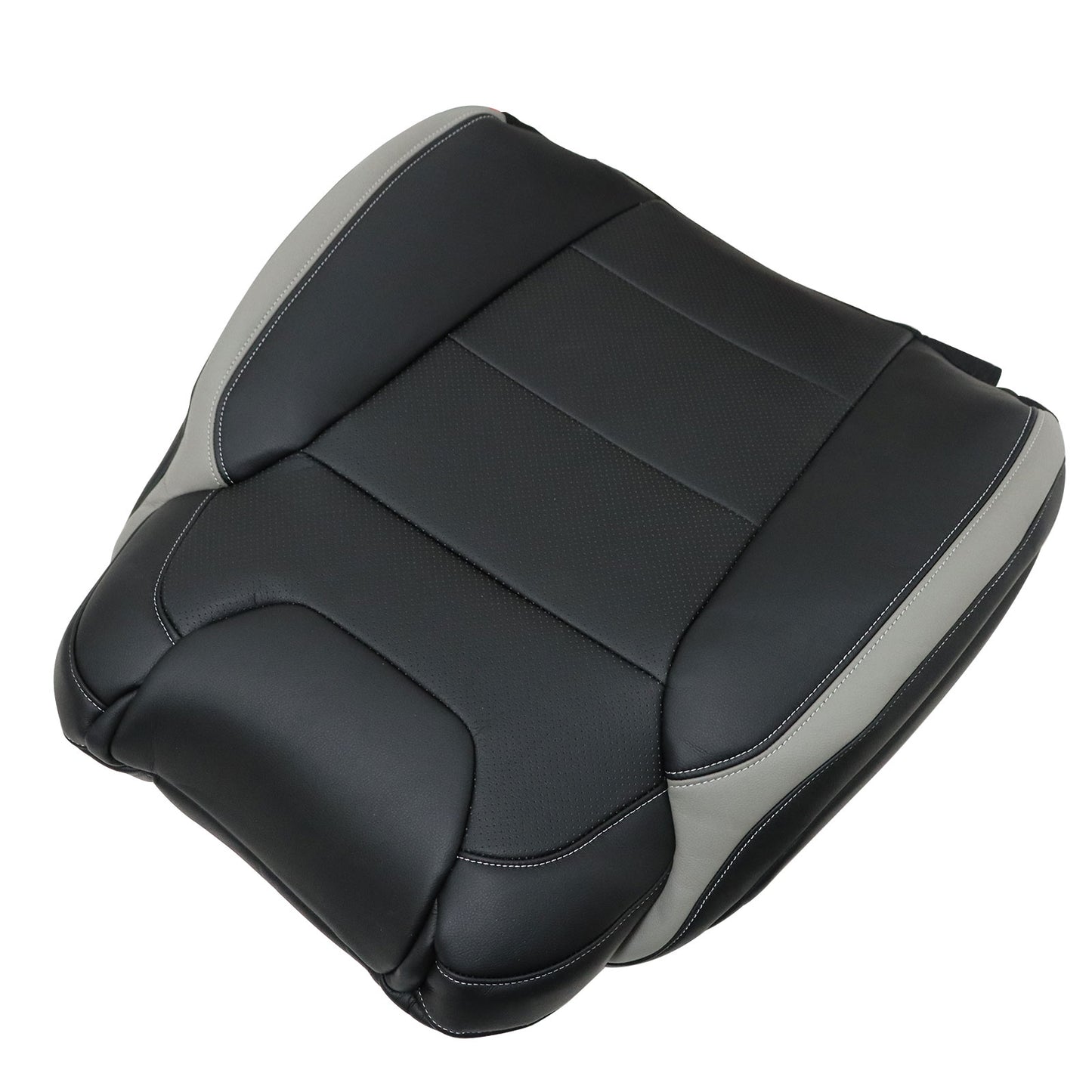 Passenger Side Top Leather Seat Cover Black PERF For 2017 2018 Ford F-150