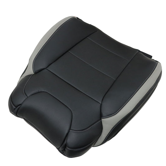 Passenger Side Top Leather Seat Cover Black PERF For 2017 2018 Ford F-150