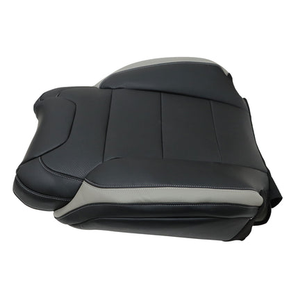 Passenger Side Top Leather Seat Cover Black PERF For 2017 2018 Ford F-150