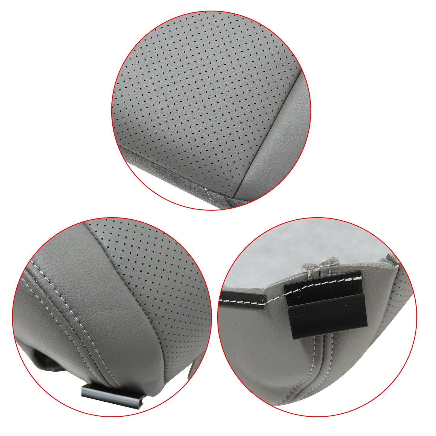 Fits 2004-2008 Acura TL Front Driver Bottom Perforated Leather Seat Cover Gray