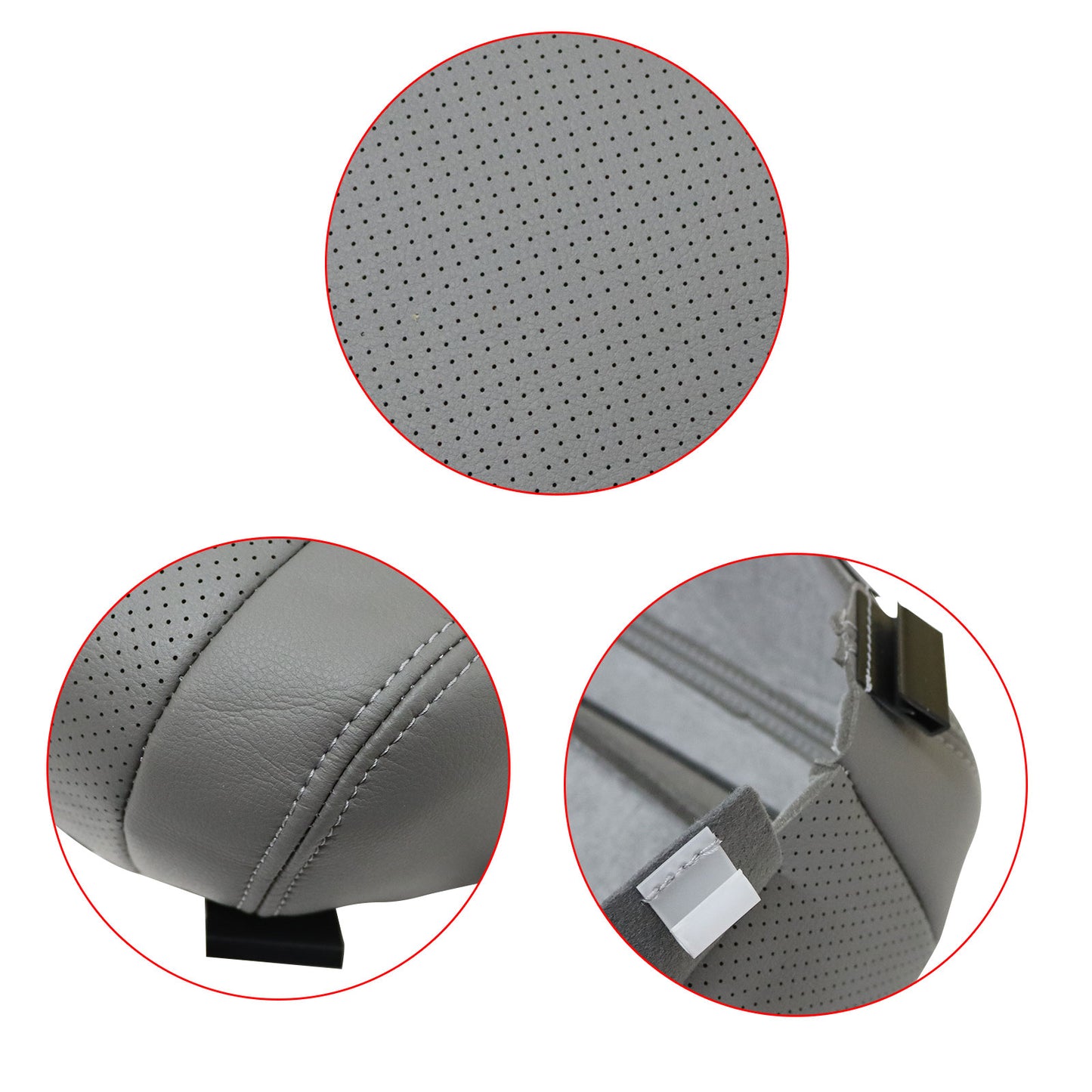 For 2004-2008 Acura TL Front Passenger Bottom Perforated Leather Seat Cover Gray