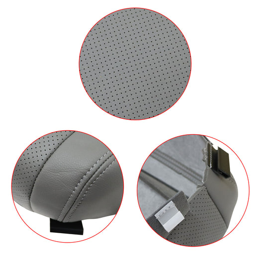 For 2004-2008 Acura TL Front Passenger Bottom Perforated Leather Seat Cover Gray