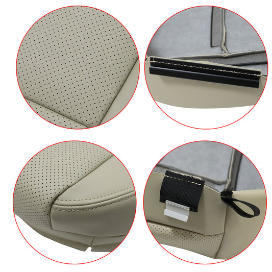 For 2014 to 2020 Infiniti Q50 Passenger Side Bottom Leather Seat Cover Wheat Tan