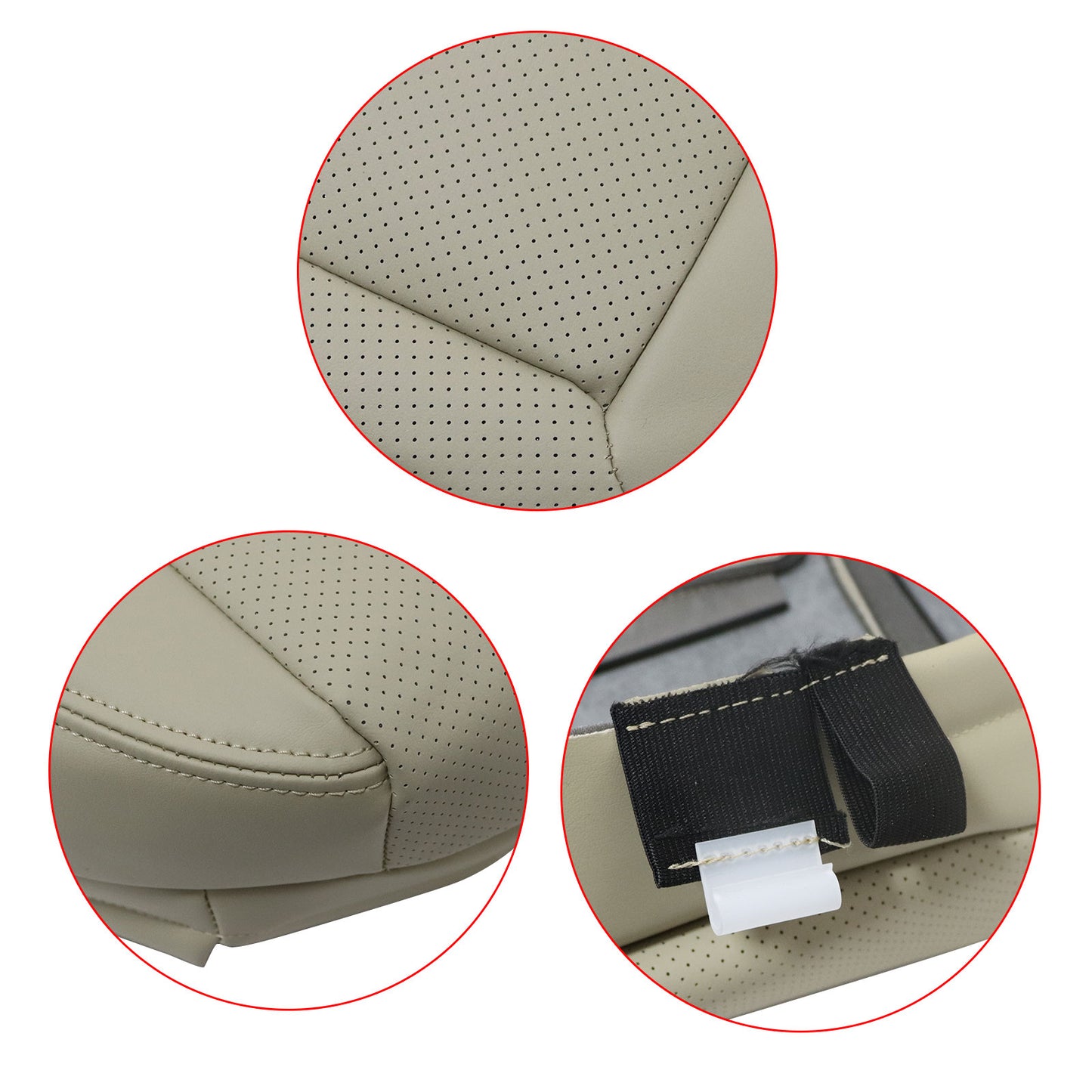 For 2014-2020 Infiniti Q50 Front Driver Bottom Perf Leather Seat Cover Wheat Tan