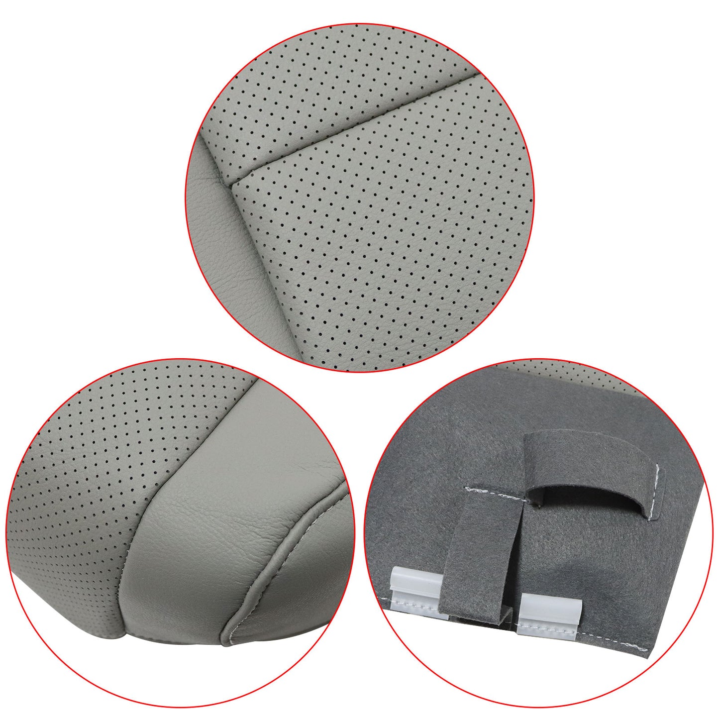Front Passenger Bottom Leather Seat Cover For 2009-2014 Acura TSX Sedan 4DR Gray