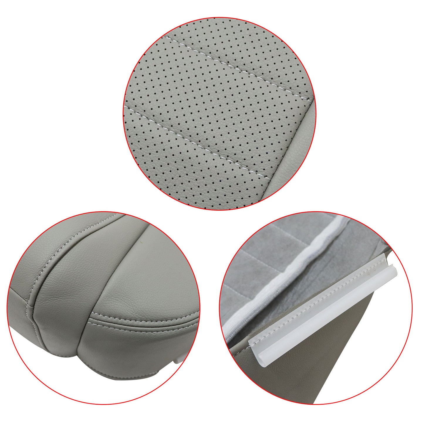 Driver Bottom PERF Leather Seat Cover Gray For 2005 2006 2007 Ford Mustang GT