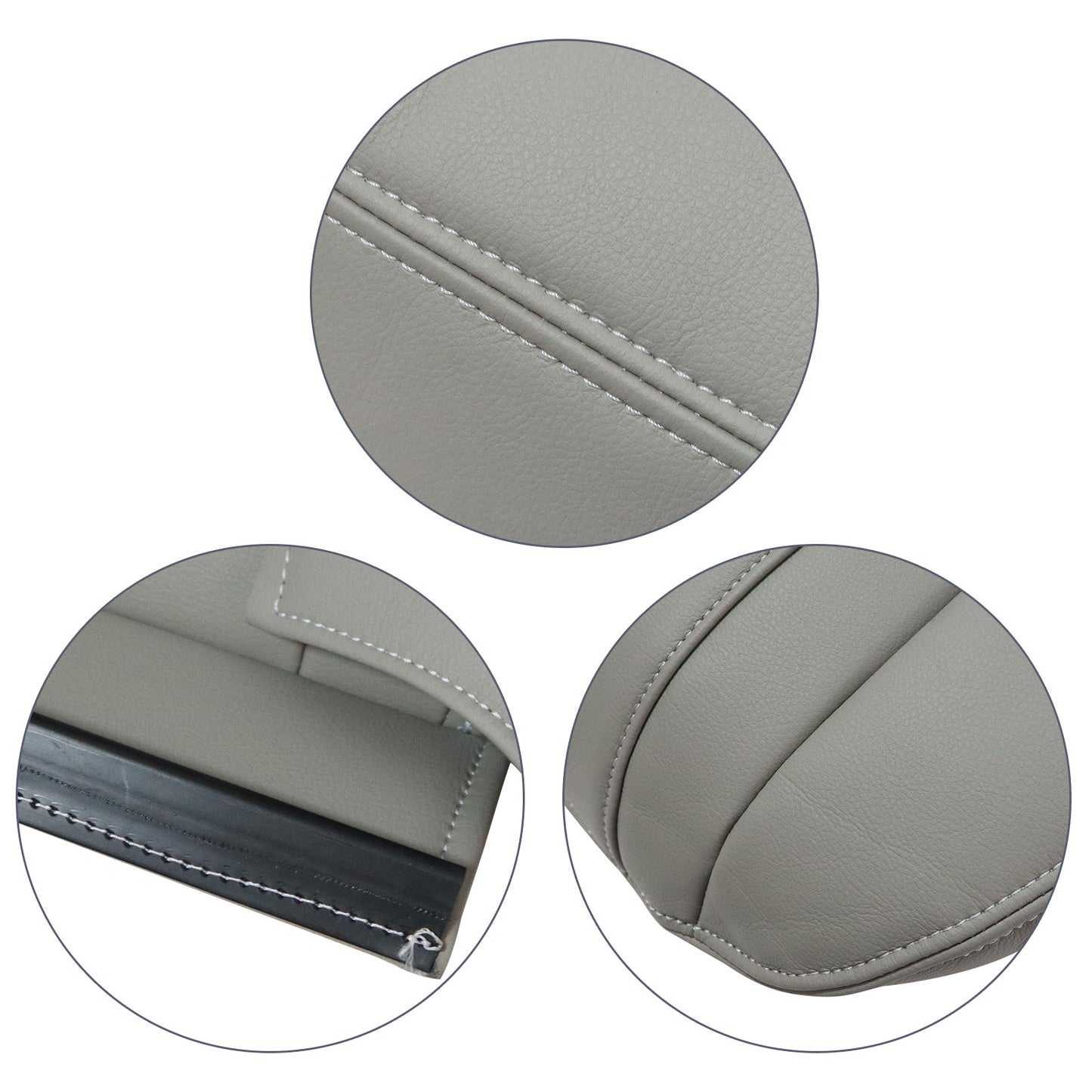 Front Driver Top Leather Seat Cover Gray Fit For 2005 2006 2007 Ford Mustang V6