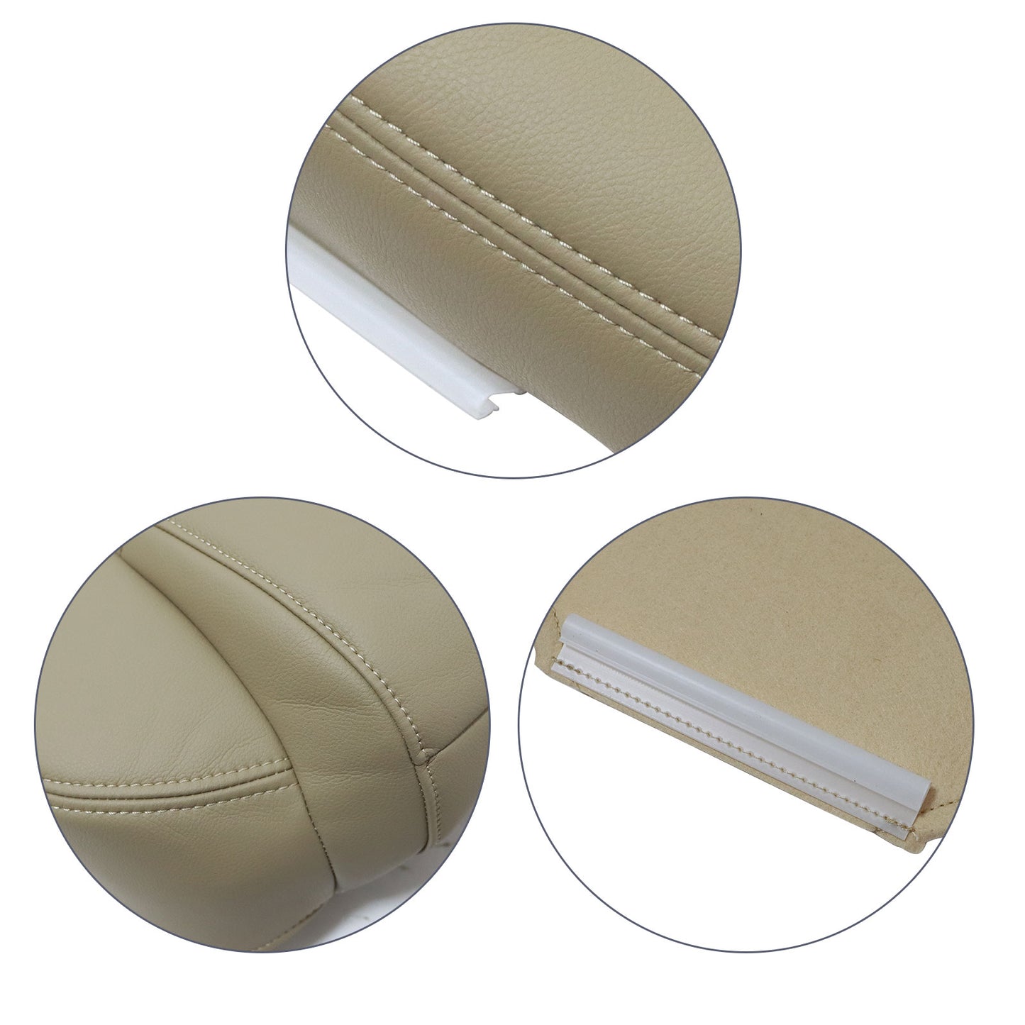For 2005 to 2009 Ford Mustang V6 - Passenger Side Bottom Leather Seat Cover Tan