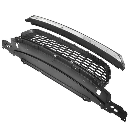 Fit Honda Accord 2013 2014 2015 Front Bumper Lower Grille+Chrome Molding Trim