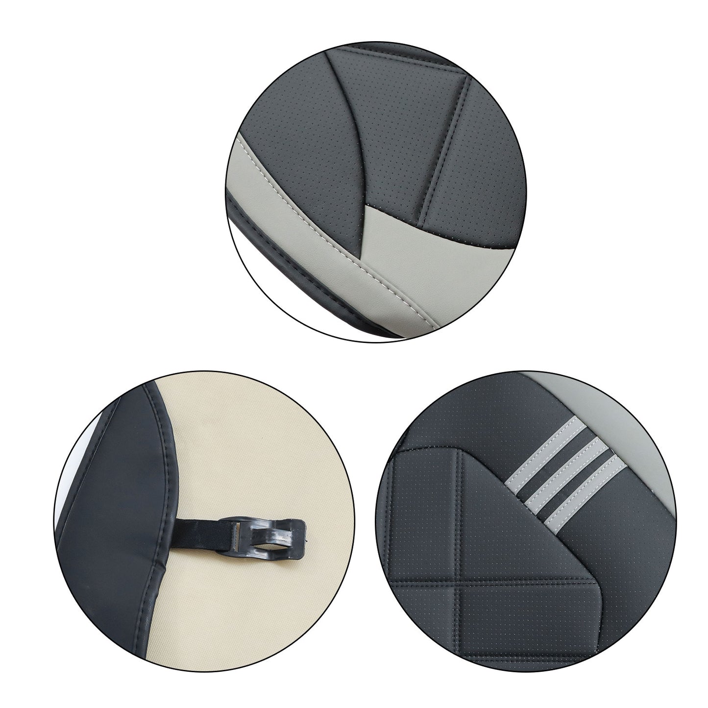 For Toyota RAV4 Tacoma Avalon Camry Car Front & Rear 5-Seat Covers Faux Leather