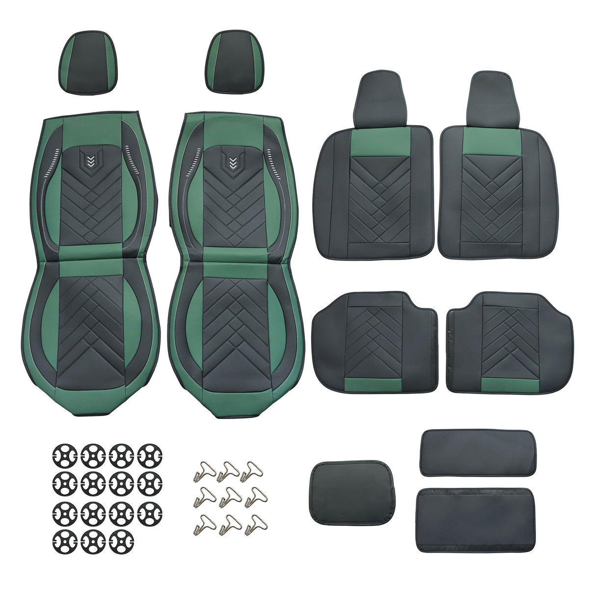 For Toyota RAV4 Tacoma Avalon Camry Car Front & Rear 5-Seat Covers PU Leather