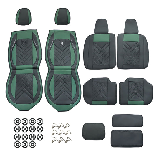 For Toyota RAV4 Tacoma Avalon Camry Car Front & Rear 5-Seat Covers PU Leather