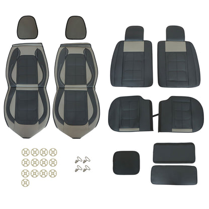 For Toyota RAV4 Prius Sienna Avalon Car Front & Rear 5-Seat Covers Faux Leather