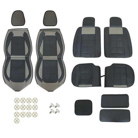 For Toyota RAV4 Prius Sienna Avalon Car Front & Rear 5-Seat Covers Faux Leather