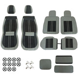 For Toyota Full Set 5-Seat Cover Front & Rear PU Leather Protector Cushion Gray