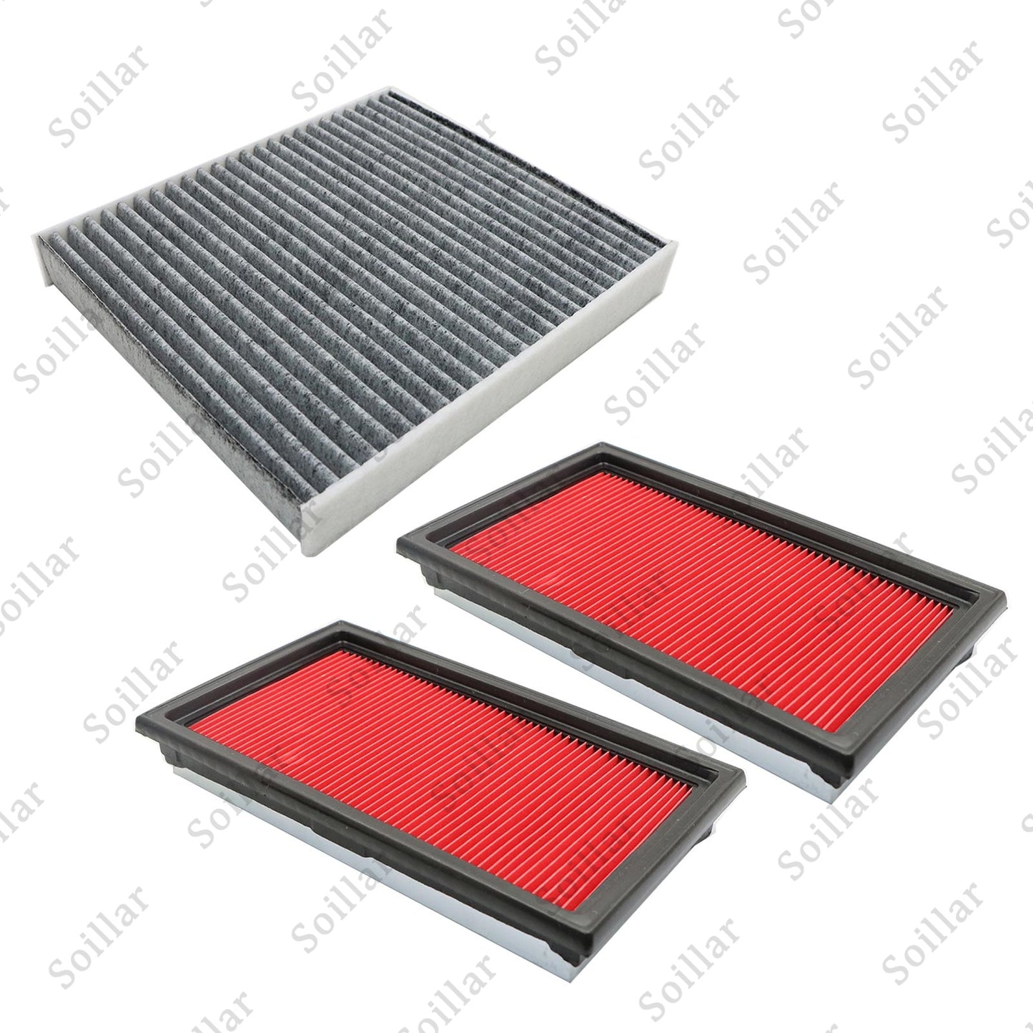 New 2x Fits 2014-2019 INFINITI Q50 Charcoal Cabin Air Filter + Engine Air Filter