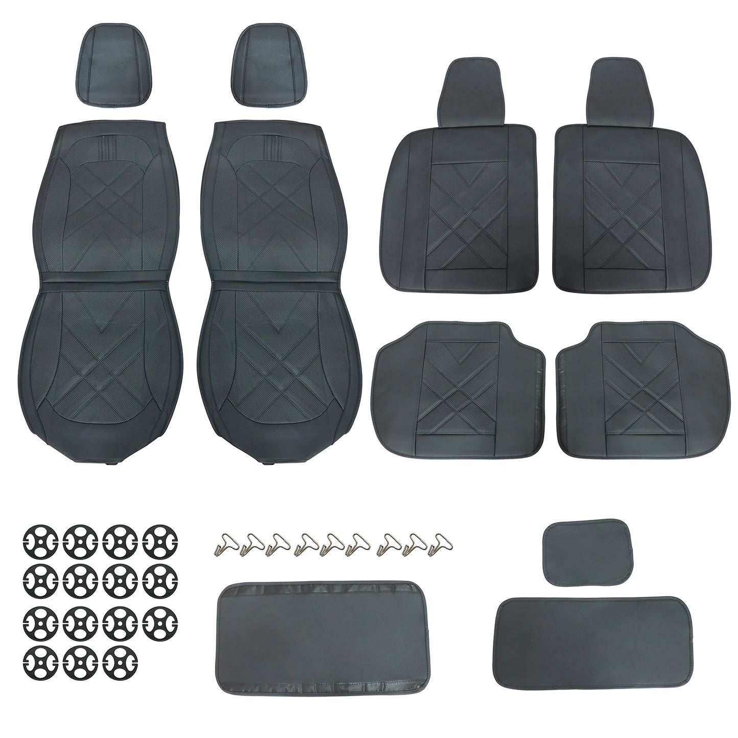 For Toyota Corolla Car 5-Seat Cover Full Set Leather Protector Cushion Pad Black