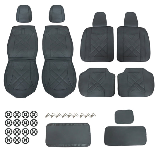 For Toyota Corolla Car 5-Seat Cover Full Set Leather Protector Cushion Pad Black