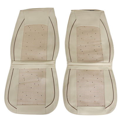 Fits Honda Car 5-Seat Cover Full Set Ice?Silk?&?Leather Protector Cushion Beige