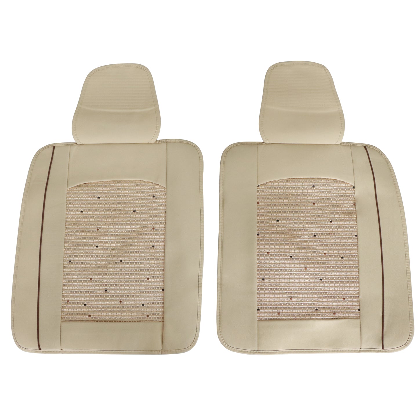 Fits Honda Car 5-Seat Cover Full Set Ice?Silk?&?Leather Protector Cushion Beige