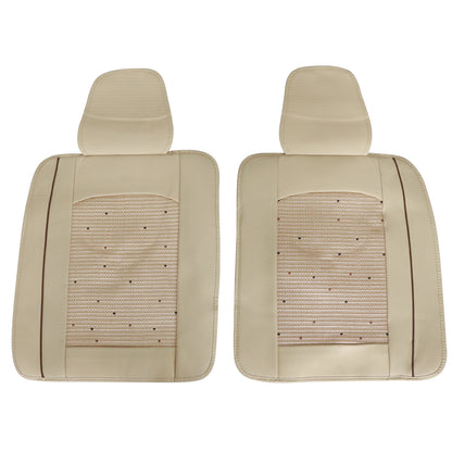 Fits Honda Car 5-Seat Cover Full Set Ice?Silk?&?Leather Protector Cushion Beige
