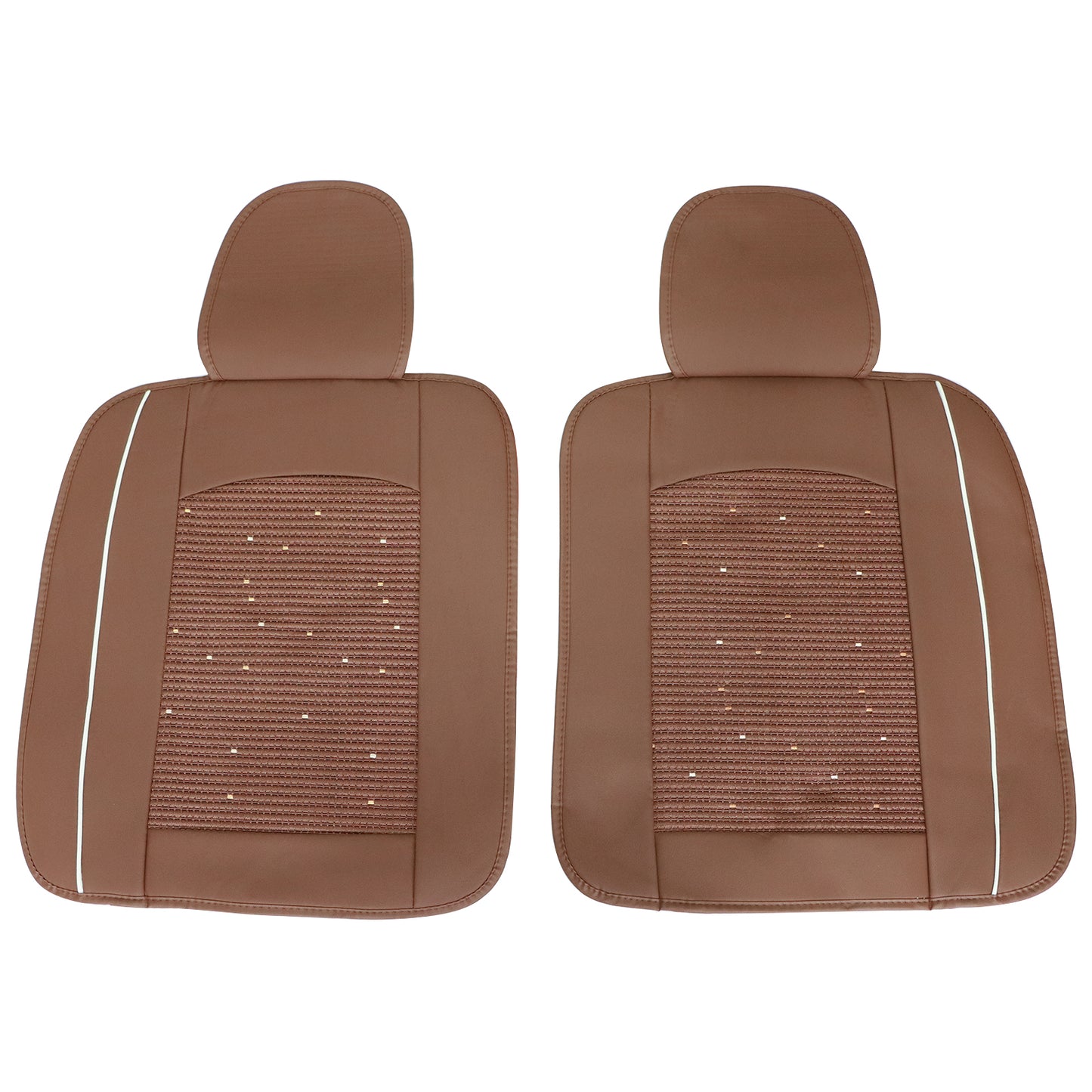 Fits Honda Car 5-Seat Cover Full Set Ice?Silk?&?Leather Protector Cushion Brown