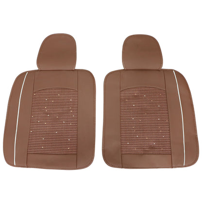 Fits Honda Car 5-Seat Cover Full Set Ice?Silk?&?Leather Protector Cushion Brown