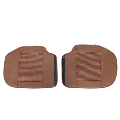 Fits Honda Car 5-Seat Cover Full Set Ice?Silk?&?Leather Protector Cushion Brown
