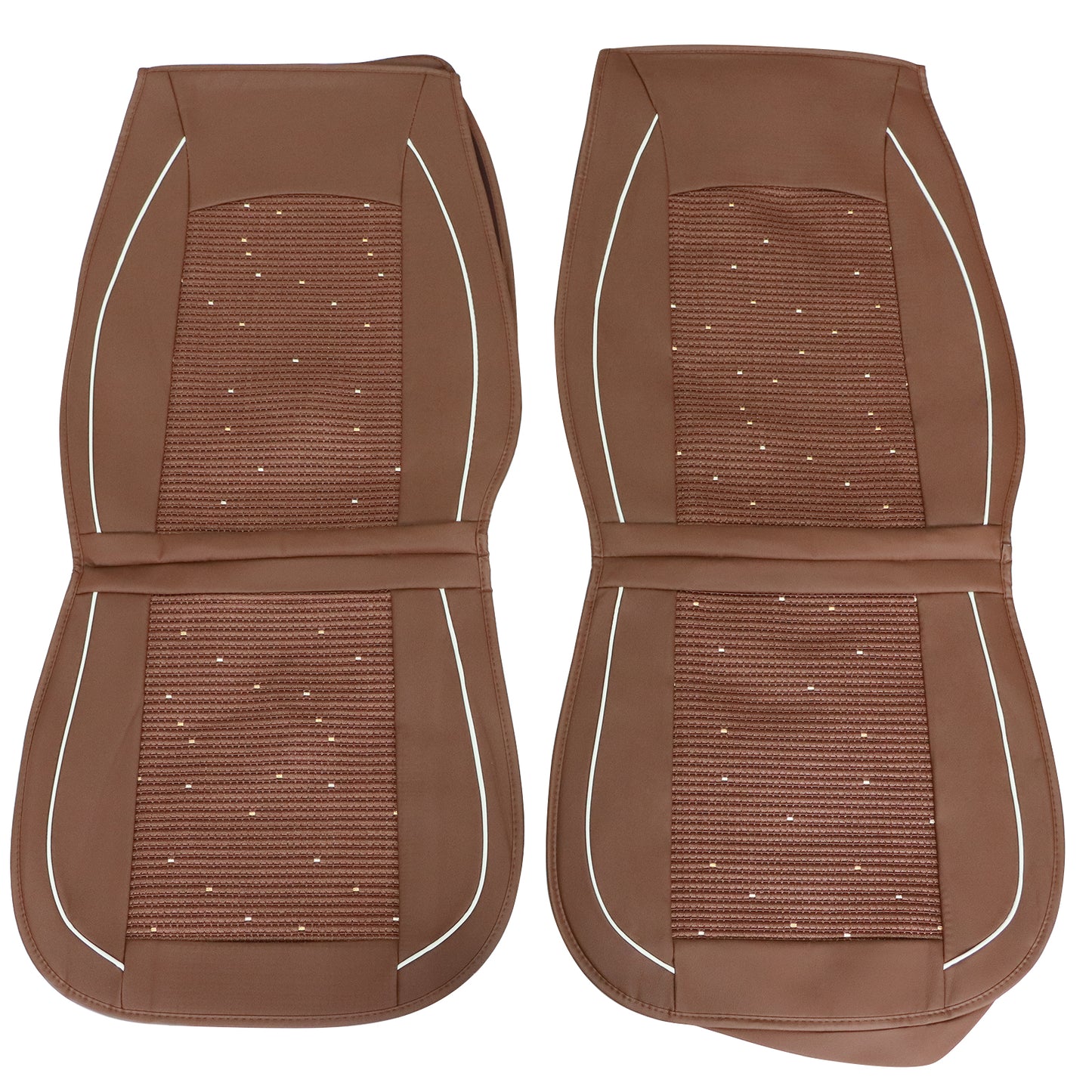Fits Honda Car 5-Seat Cover Full Set Ice?Silk?&?Leather Protector Cushion Brown