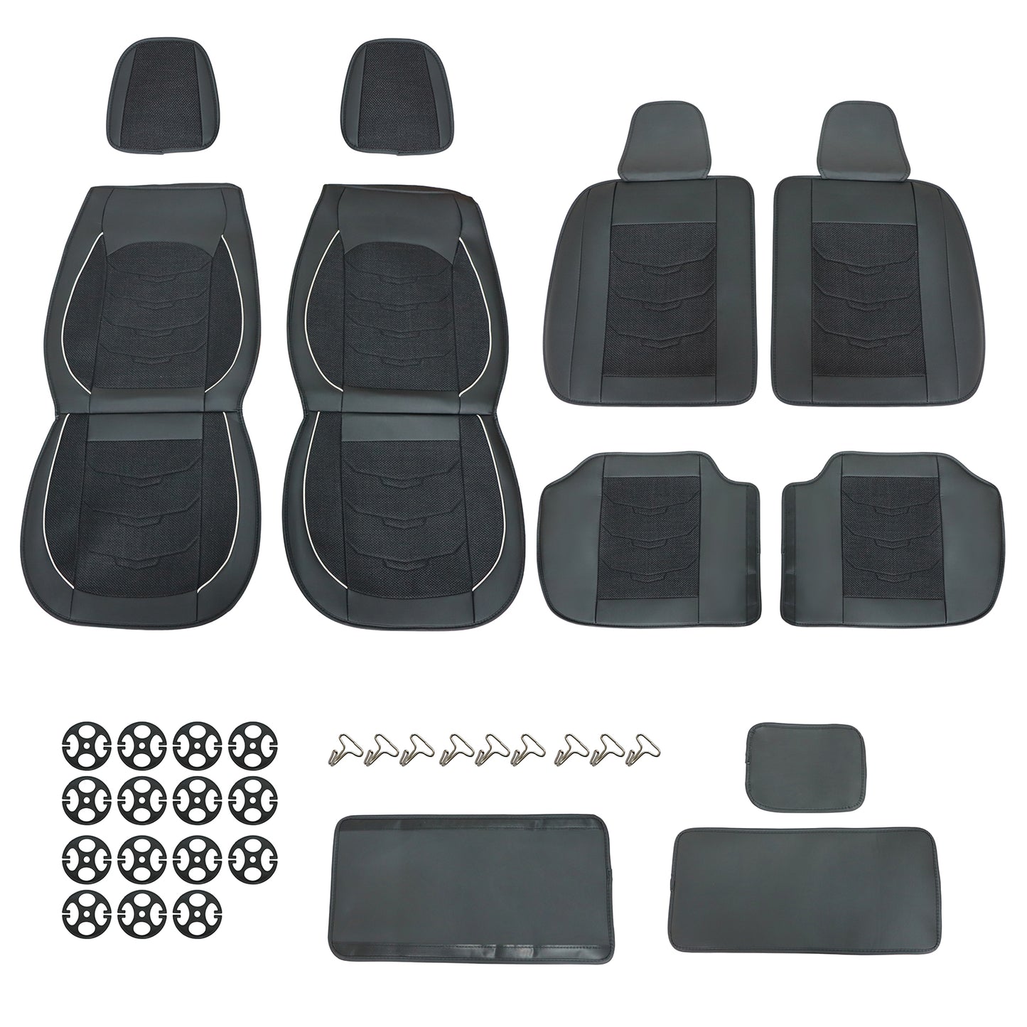 Luxury PU Leather Full Surround Car Seat Protector Seat Cover For Toyota Black