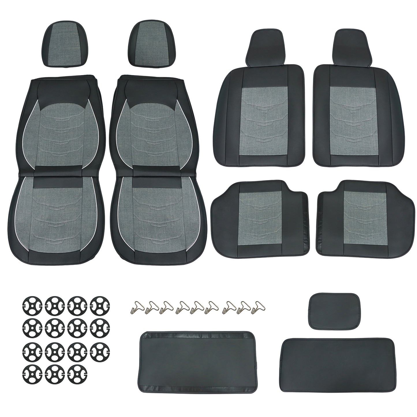 Luxury PU Leather Full Surround Car Seat Protector Seat Cover For Toyota Gray