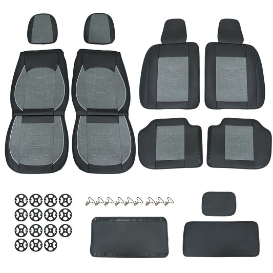 Luxury PU Leather Full Surround Car Seat Protector Seat Cover For Toyota Gray