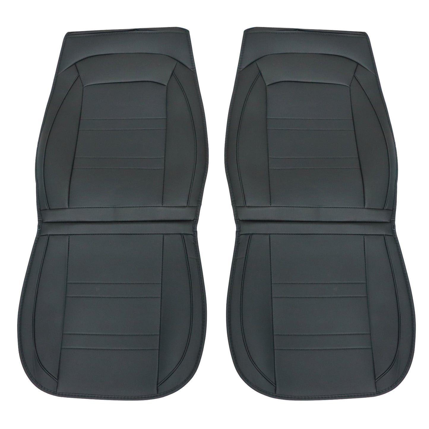 For Toyota Car 5-Seat Cover Front & Rear Faux Leather Protector Cushion Black