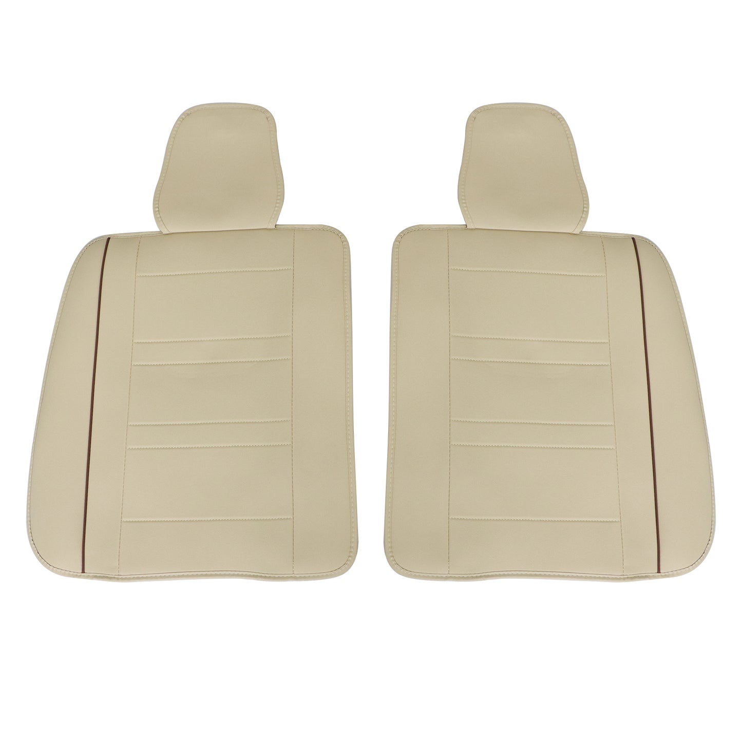 For Toyota Car 5-Seat Cover Full Set Front & Rear PU Leather Protector Pad Tan
