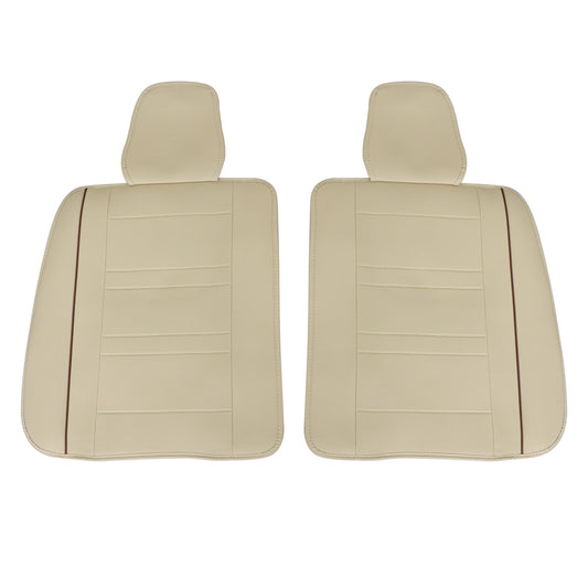 For Toyota Car 5-Seat Cover Full Set Front & Rear PU Leather Protector Pad Tan
